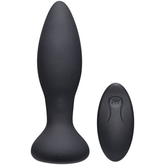 Doc Johnson A Play Experienced VIBE - Silicone Vibrating Butt Plug with Remote - Black