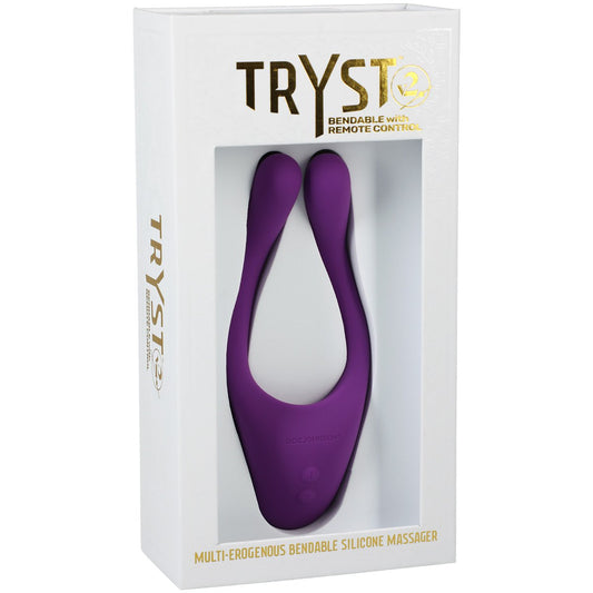 Doc Johnson Tryst V2 Bendable Multi Erogenous Zone Silicone Massager - Purple