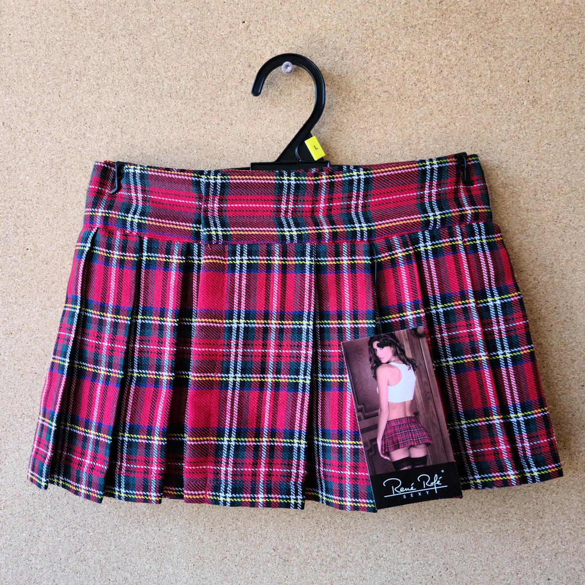 Rene Rofe Schoolgirl Mini Skirt Red – Small, Medium, Large, Extra Large