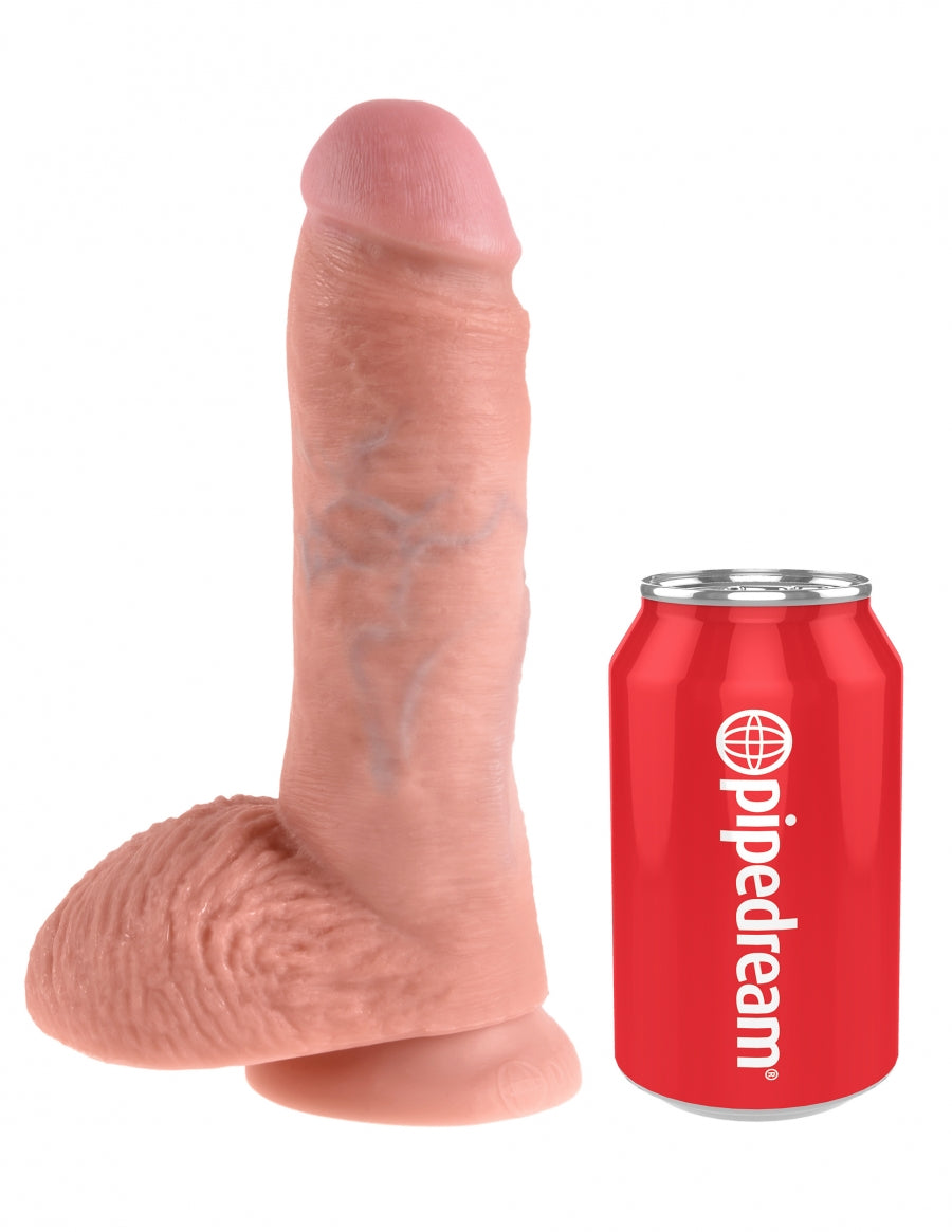 King Cock 8" Cock w Balls Light