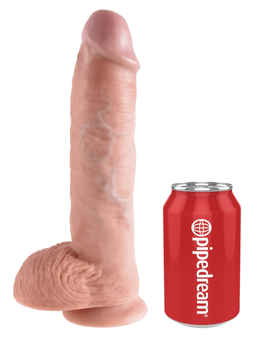 King Cock 10" Cock w Balls Light