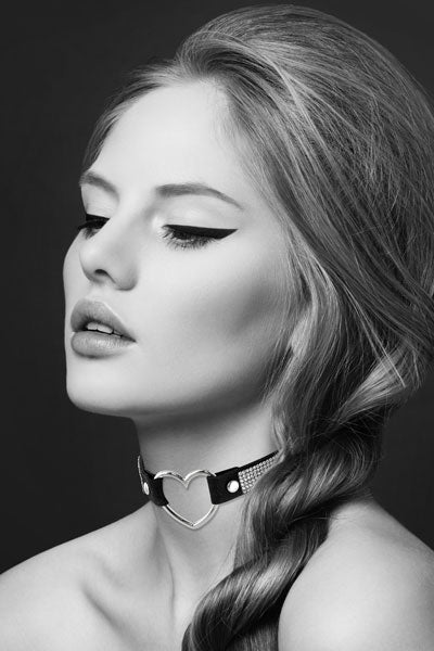 BPT Rhinestones Silver Heart Choker
