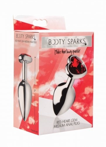 Booty Sparks Red Heart Gem Anal Plug Medium