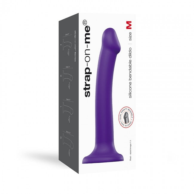 StrapOnMe Semi-Realistic Dual Density Bendable Dildo Purple M (MSRP CAD$104.99)