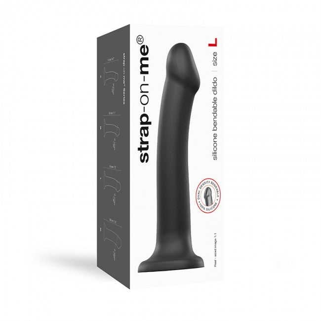 StrapOnMe Semi-Realistic Dual Density Bendable Dildo Black L (MSRP CAD$119.99)