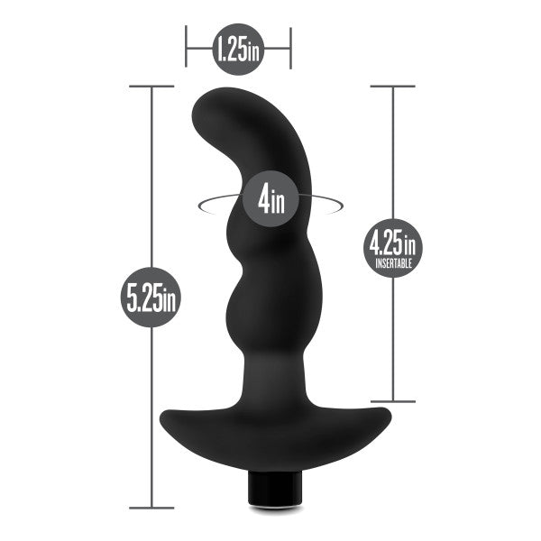 Blush - Platinum - Silicone Vibrating Prostate Massager 03 - Black