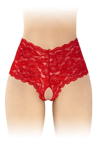 FS Julia Crotchless Laced Boxer Red