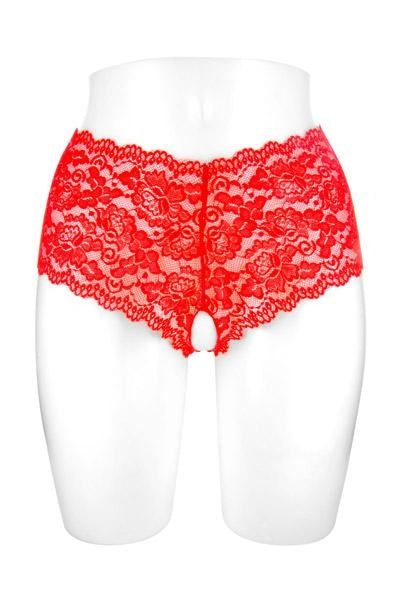 Fashion Secret FS Julia Crotchless Laced Boxer Red