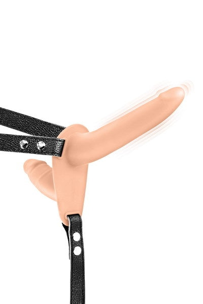 FT Vibrating Strap-On with Double Dildo Flesh