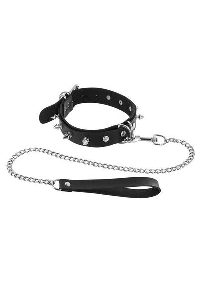 Fetish Tentation FT Choker with Metal Spikes and Rings