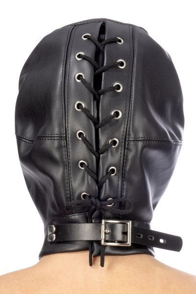 Fetish Tentation FT BDSM Hood in Leatherette with Removable Mask