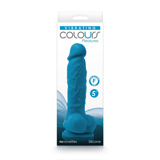 NS - Colours - Pleasures - Vibrating - 5" Dildo - Blue