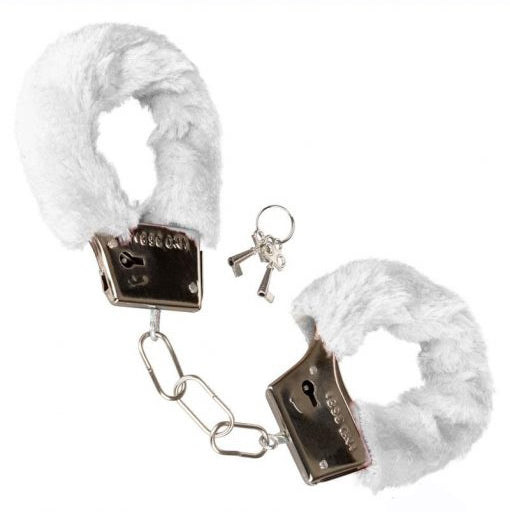 California Exotic Playful Furry Cuffs - White