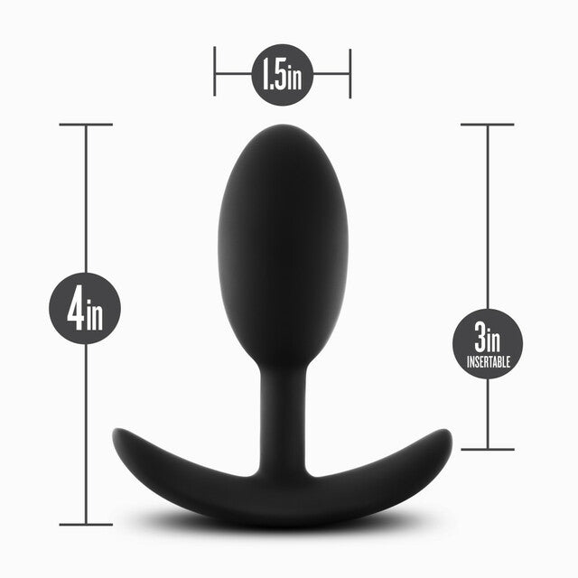 Blush - Anal Adventures Platinum - Silicone Vibra Slim Plug - Medium - Black