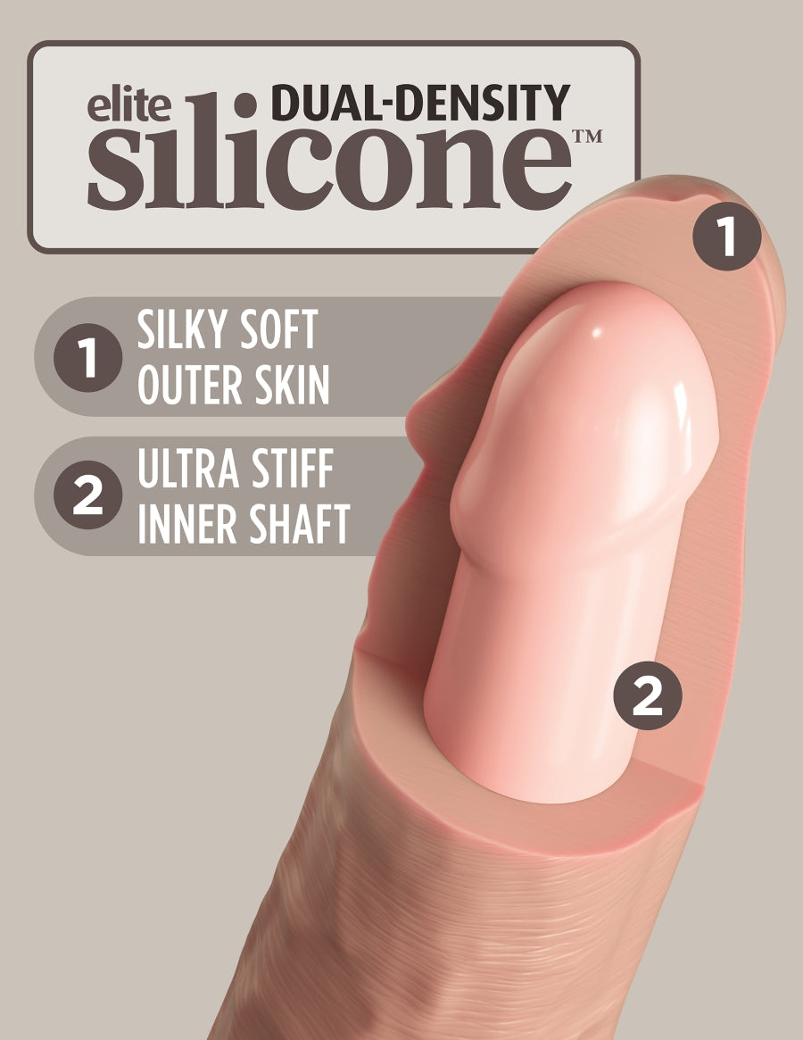 King Cock Elite 9" Dual Density Silicone Cock - Light