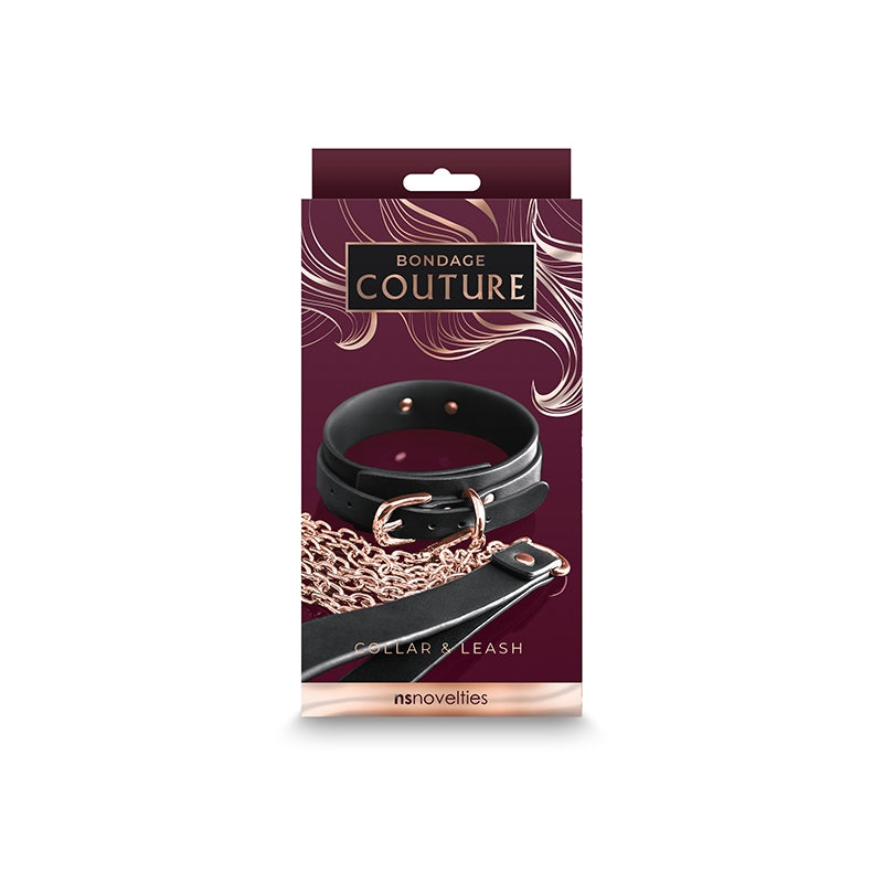 NS - Bondage Couture - Collar and Leash - Black