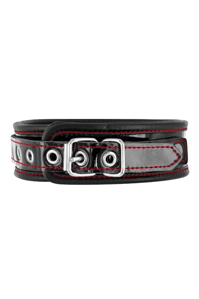 FT Premium Leather Collar Black & Red