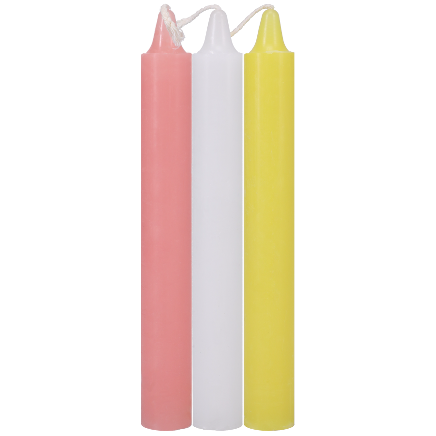 Japanese Drip Candles - Set of 3 - Pink/White/Yellow