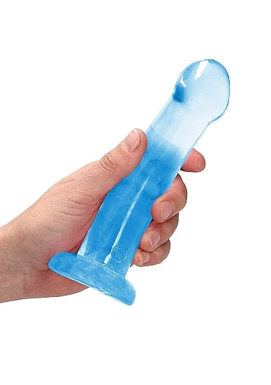 Shots - RealRock - Non Realistic Dildo with Suction Cup - 6,7''/ 17 cm - Blue
