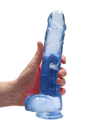 Shots - RealRock - Realistic Dildo with Balls 9"/25cm - Blue