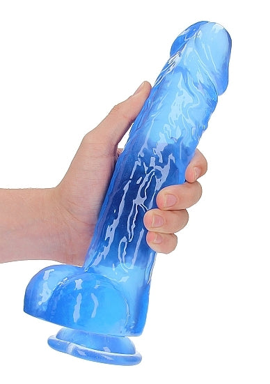 Shots - RealRock - Realistic Dildo with Balls 10"/25.4cm - Blue