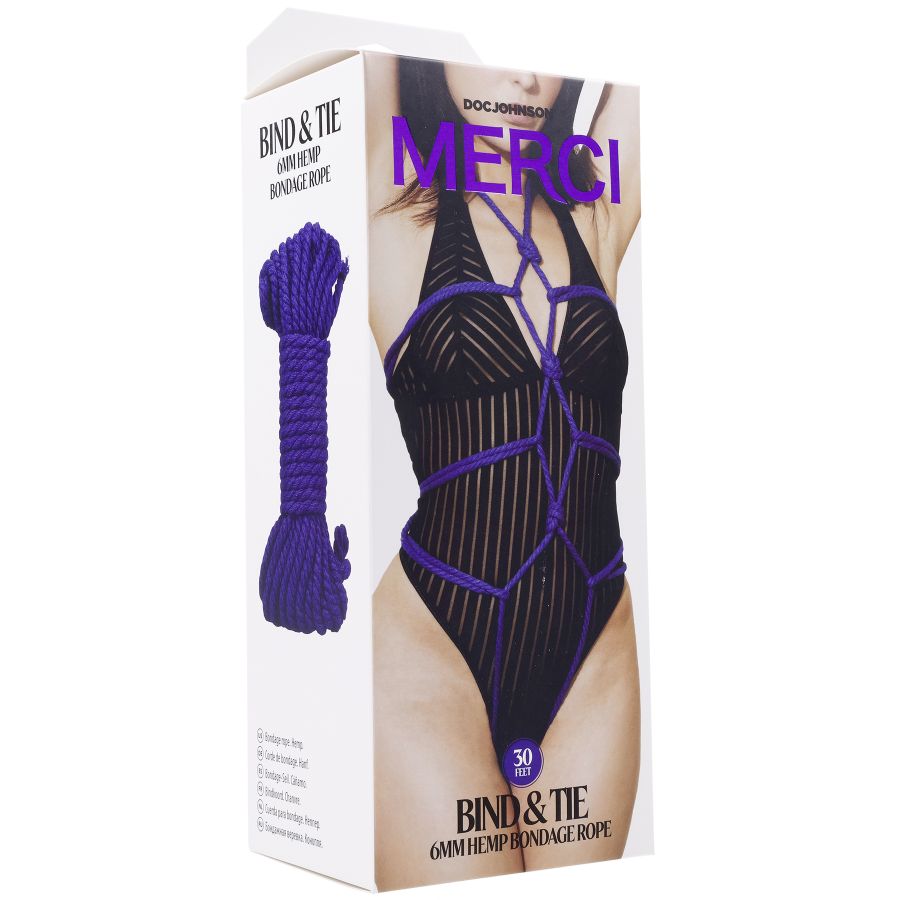 Merci - Bind & Tie - 6mm Hemp Bondage Rope - 30 Feet - Violet