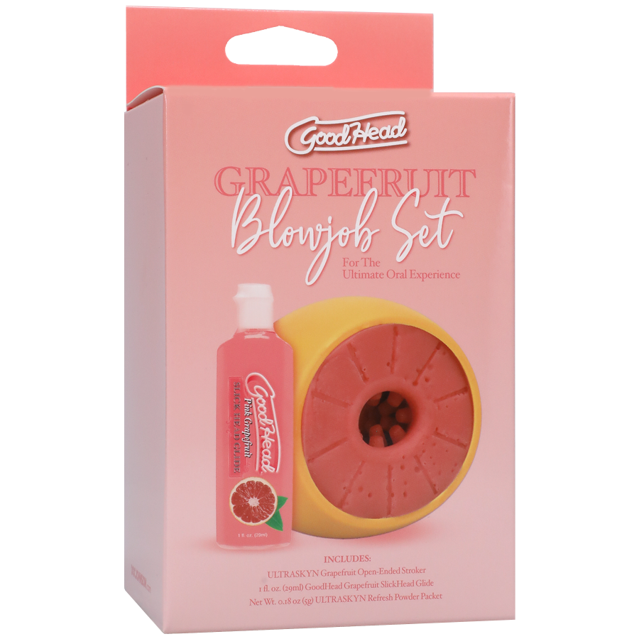 GoodHead - Grapefruit Blowjob Set - Yellow/Pink