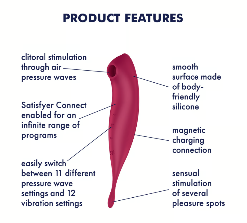 Satisfyer Twirling Pro+ Connect App Dark Red