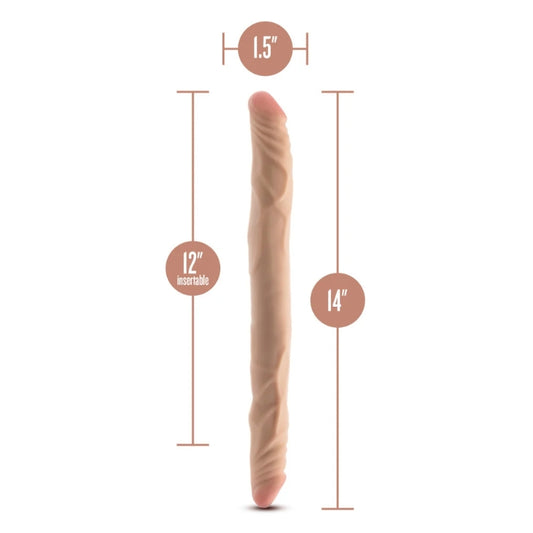 Blush - Dr. Skin Plus - 14" Posable Double Dong - Beige