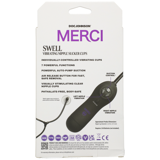 Merci Swell Auto Vibrating Nipple Sucker Cups Black/Violet
