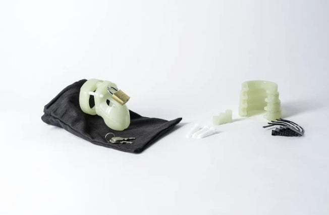 Chastity Kits - Mr. Stubb GITD Kit with 1 3/4" Cage Length