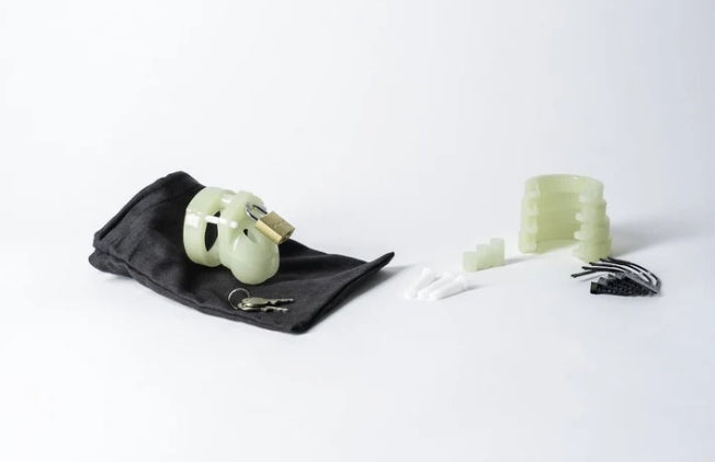 Chastity Kits - Mini-Me GITD Kit with 1 1/4" Cage Length