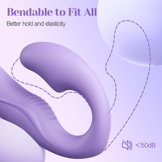 Tracy's Dog Cushify Full Silicone Double-Ended Dildo Vibrator Taro Purple