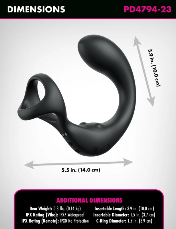 Anal Fantasy Elite Ass-gasm Taint-Alizer - Black