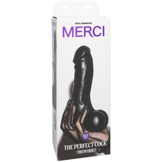 Merci - The Perfect Cock 10.5" with Removable Vac-U-Lock Suction Cup - Black
