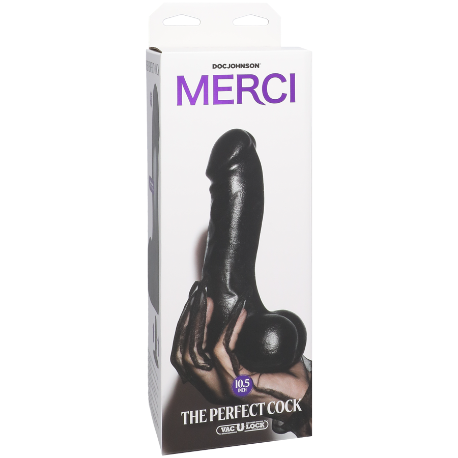Merci - The Perfect Cock 10.5" with Removable Vac-U-Lock Suction Cup - Black
