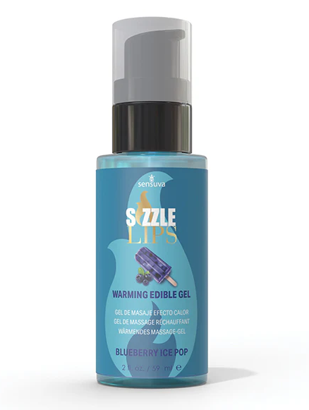 Sensuva - Sizzle Lips Warming Gel - Blueberry Ice Pop 2oz. Bottle
