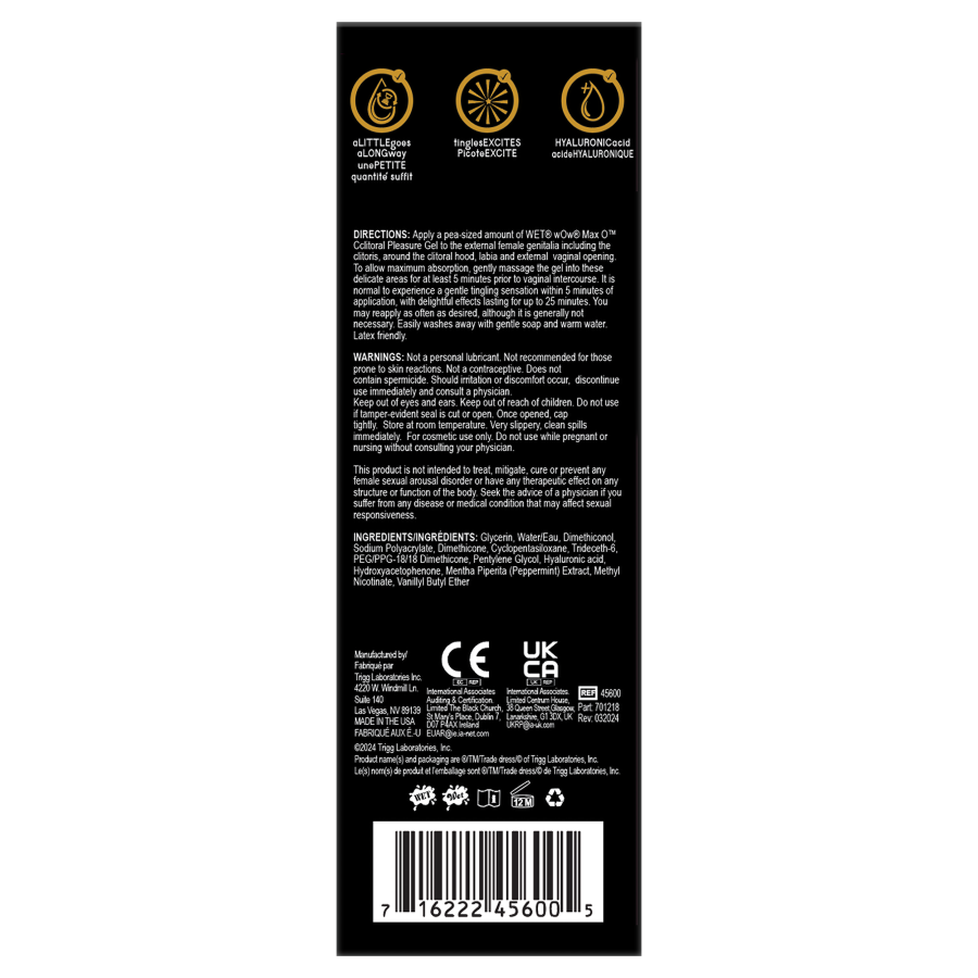 WET Maximum Sensation Wow Clitoral Arousal Gel 0.5 FL.oz/15mL