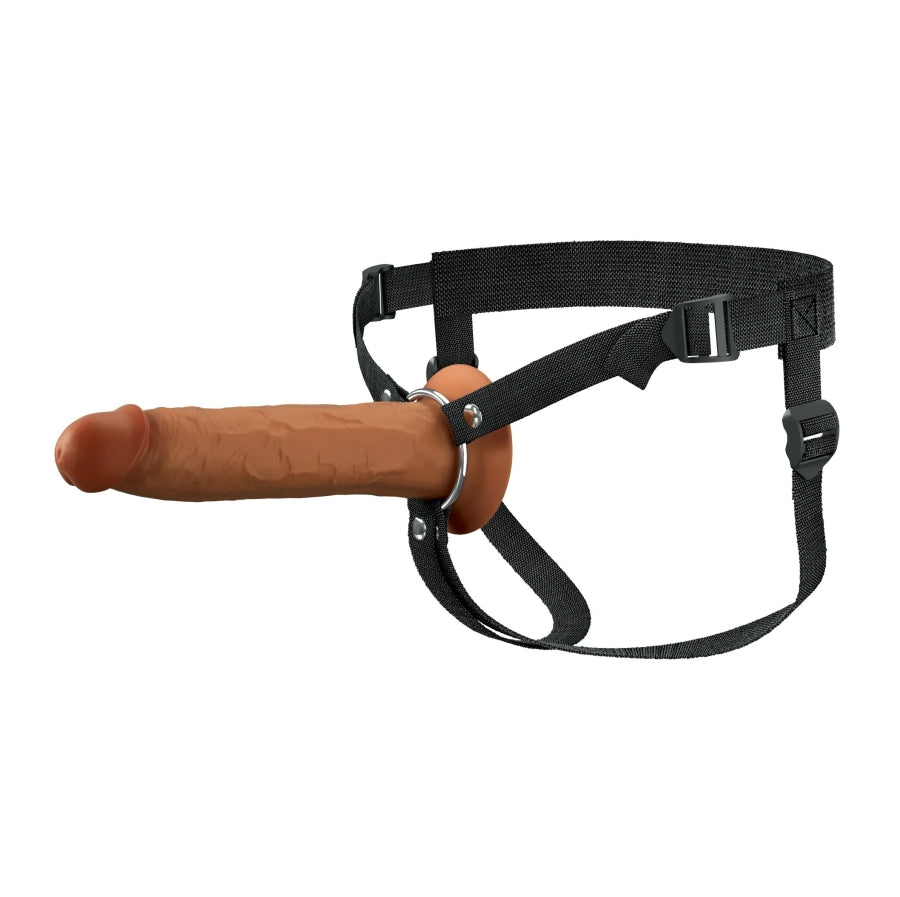 Fantasy X-Tensions Elite 9" Silicone Hollow Strap-On Dual Density - Brown