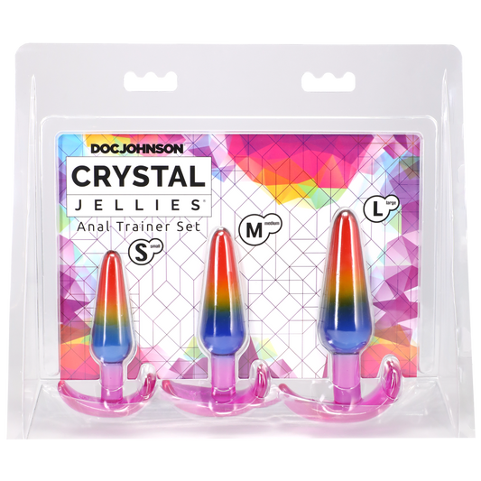 Doc Johnson Crystal Jellies - Anal Trainer Set, Rainbow