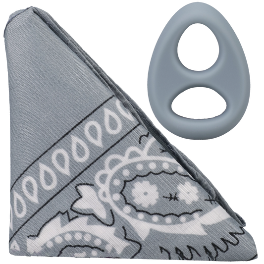 ROCK SOLID - The Code - Silicone C-RING with Bandana - Grey/Black
