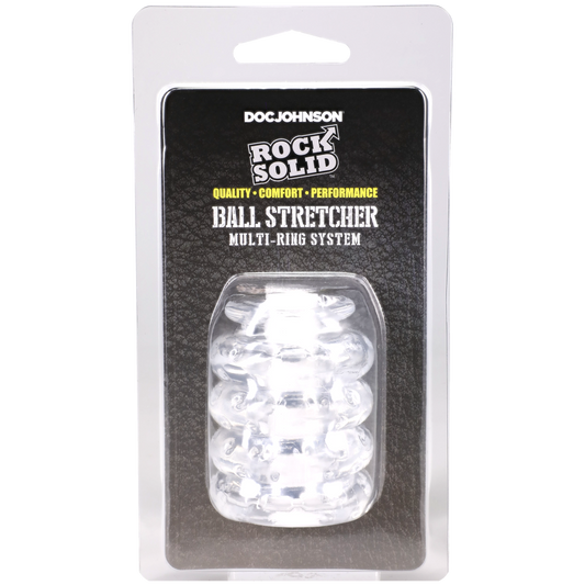 Doc Johnson Rock Solid - Ball Stretcher Multi-Ring System Clear
