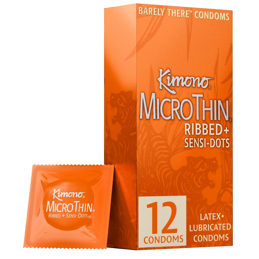 Kimono MicroThin Ribbed & Sensi-Dots 12pk