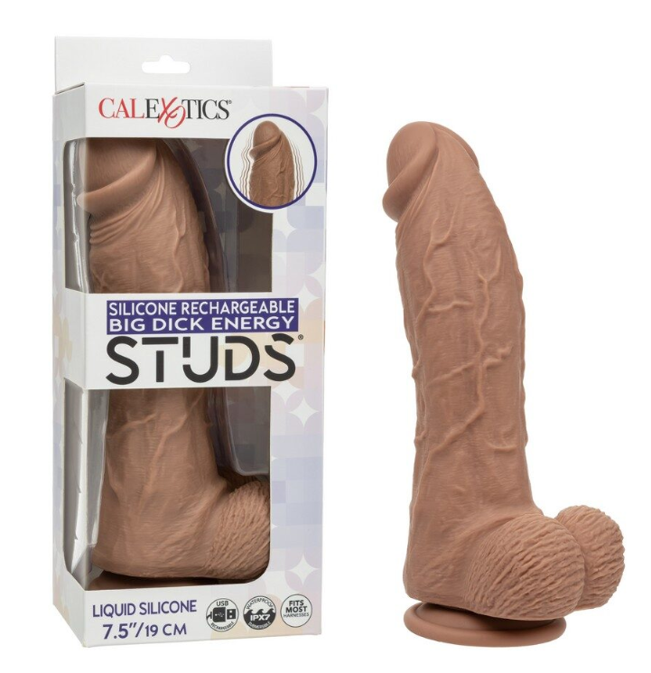 Silicone Rechargeable Big Dick Energy Studs- Brown