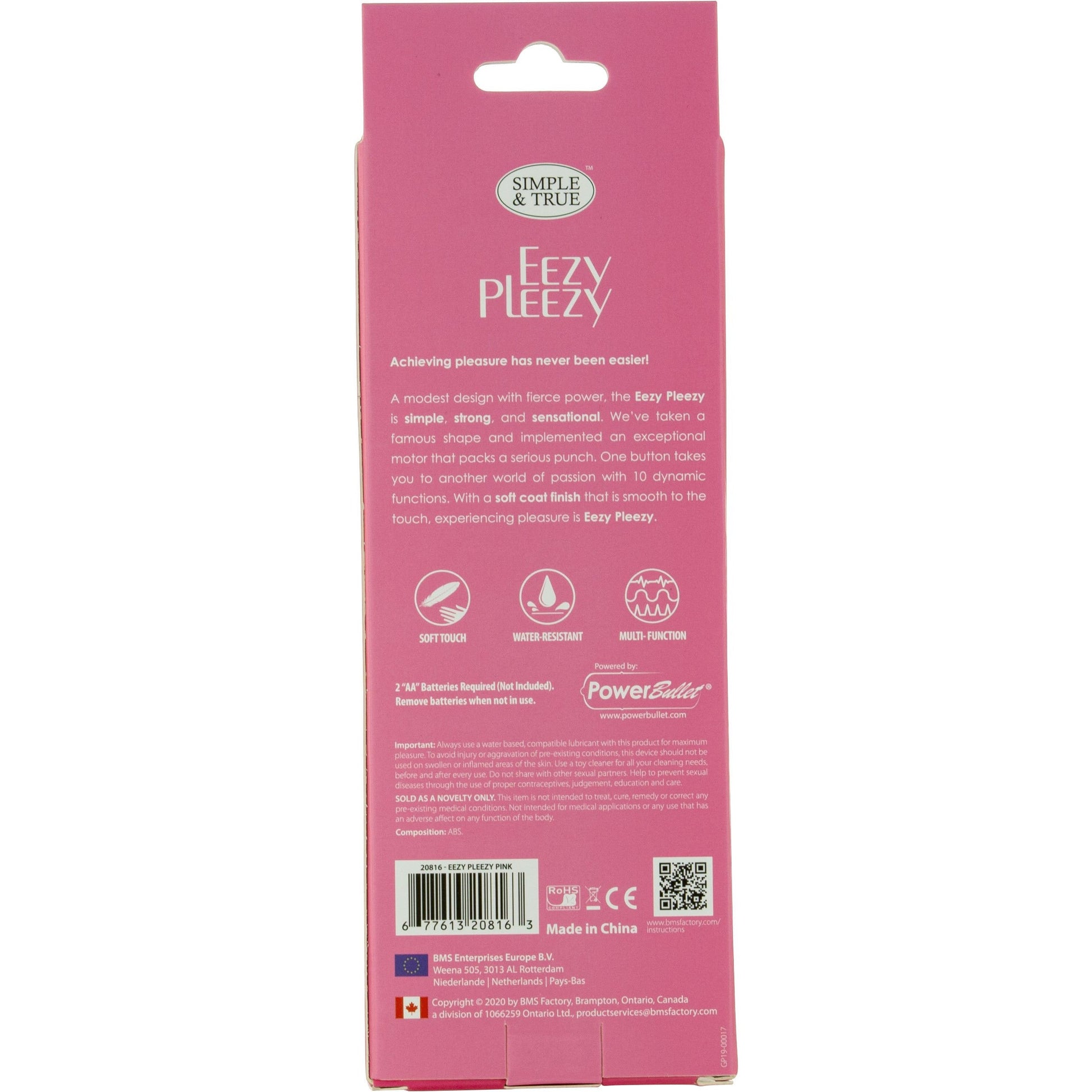 PowerBullet Eezy Pleezy - 7" Vibrator - Pink