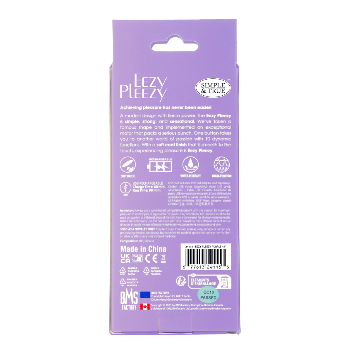 Eezy Pleezy Rechargeable – 5" - Purple
