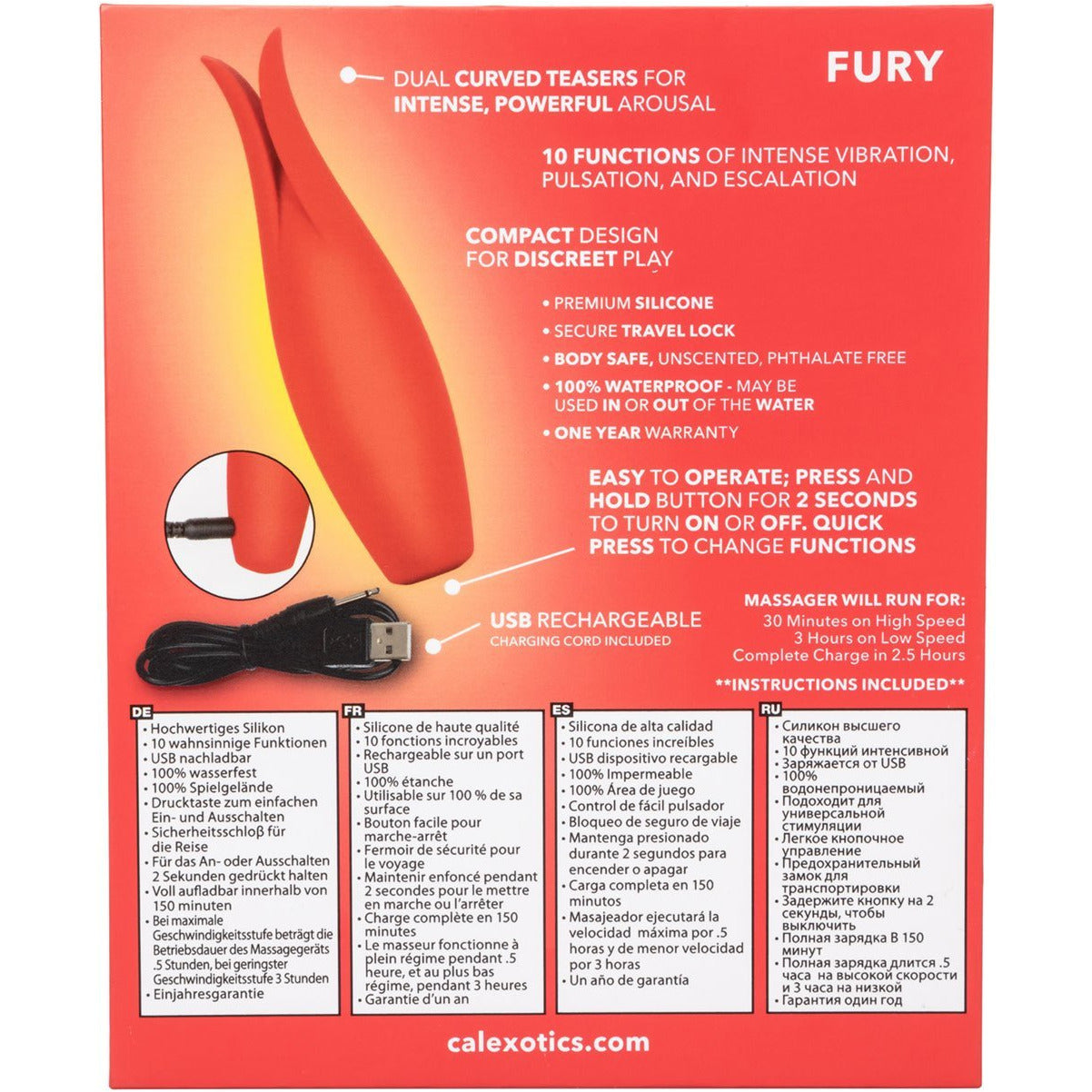 CalExotics® Red Hot Fury – Clitoral Vibrator – Red