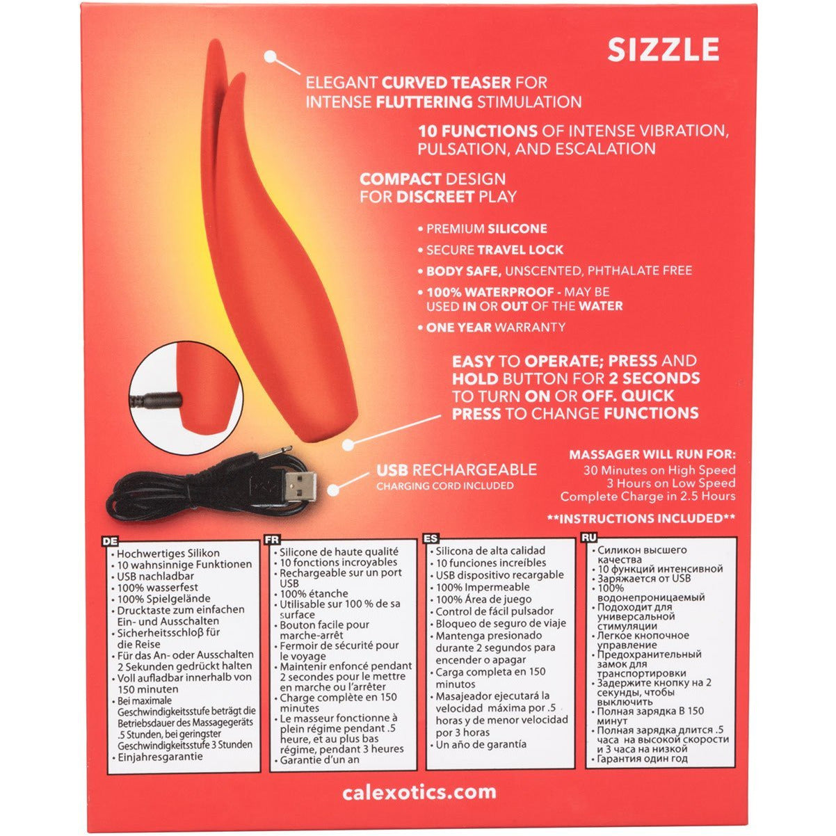 CalExotics® Red Hot Sizzle – Clitoral Vibrator – Red