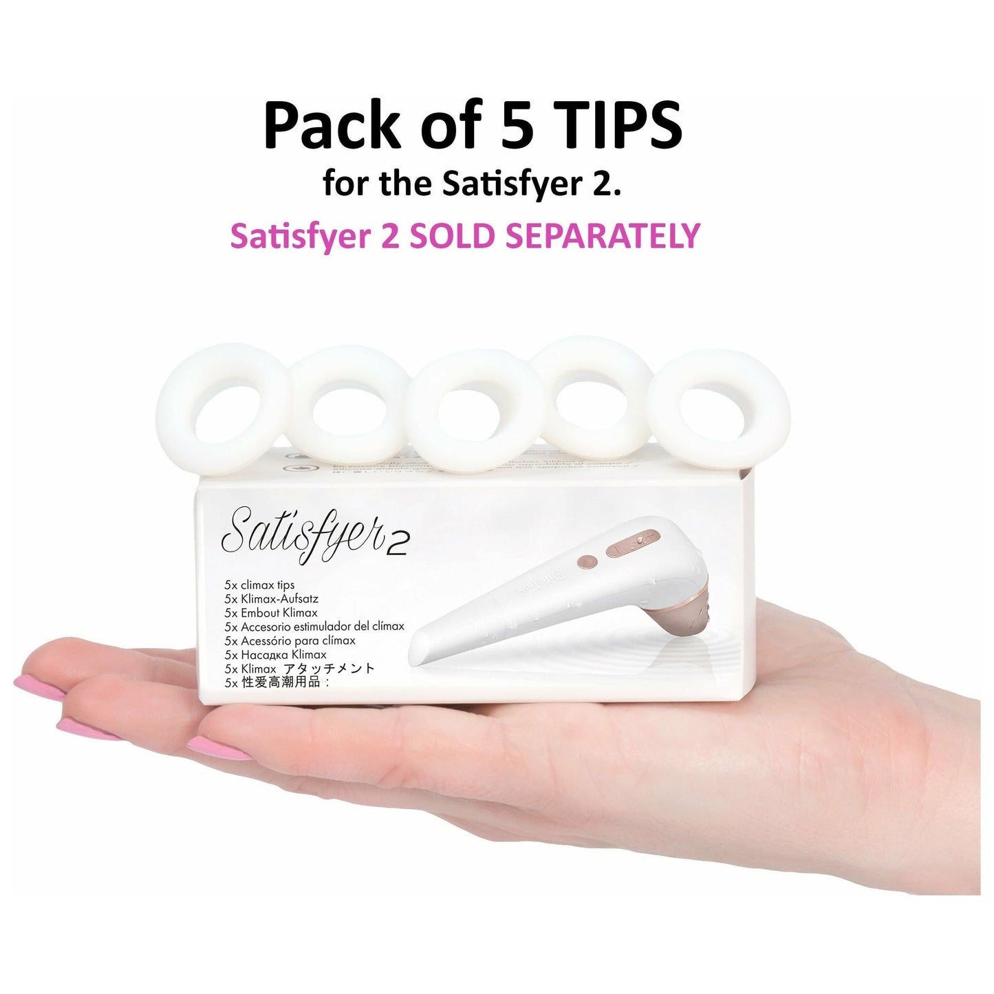 Satisfyer 2 Climax Tips - Pack of 5 - White