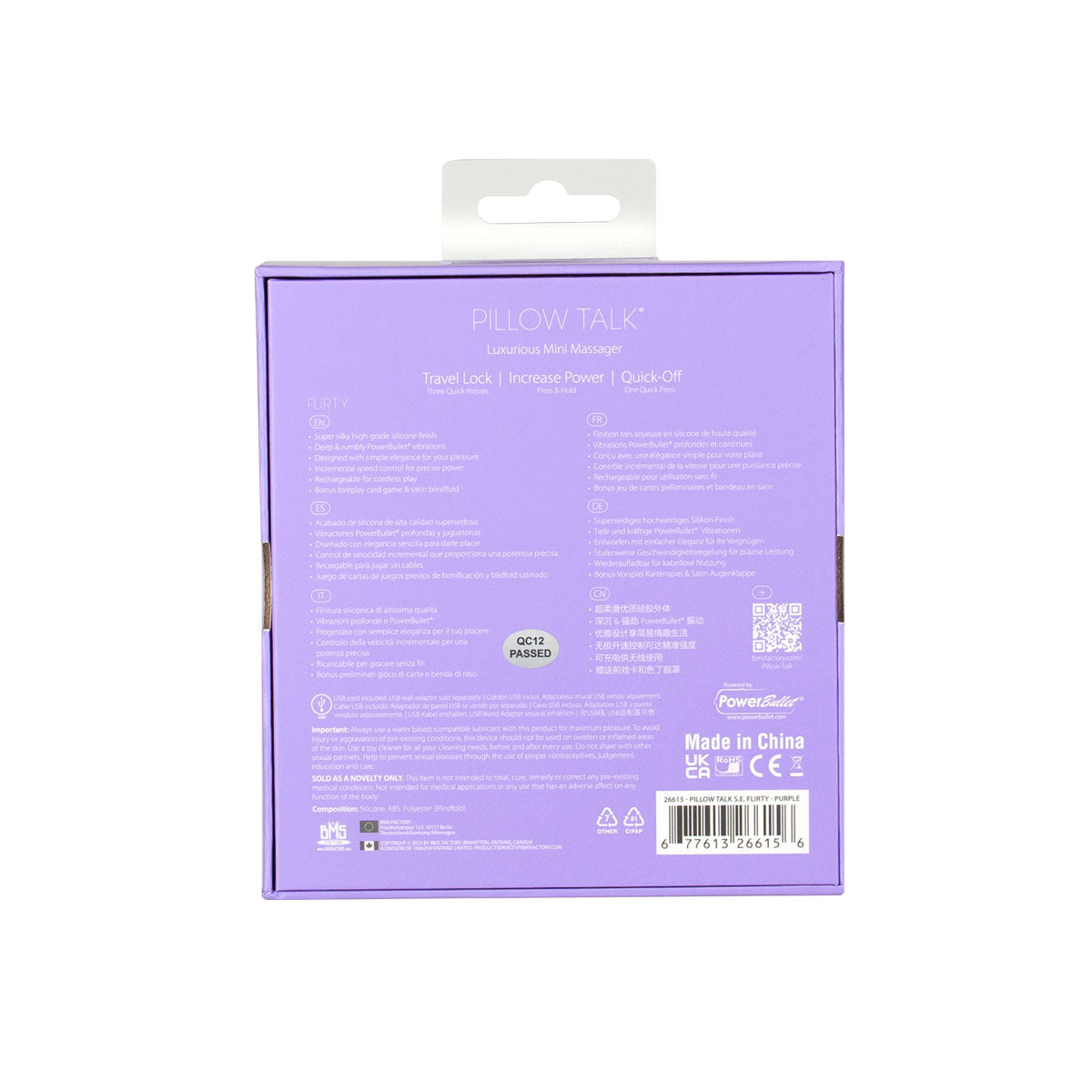 Pillow Talk - Special Edition Flirty - Luxurious Mini Massager - Rechargeable - Purple